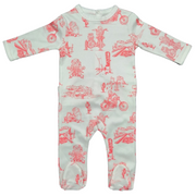 pyjama bébé dors bien coton bio rompers rose pink biker toile de jouy