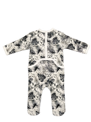 pyjama bébé dors bien coton bio rompers tropical noir et blanc